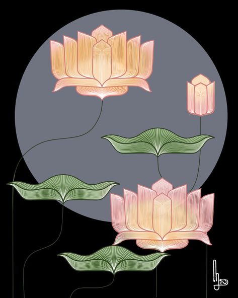 Lotus Motif Pattern, Lotus Abstract Art, Indian Lotus Painting, Lotus Geometric, Pooja Flowers, Kamal Talai, Abstract Lotus, Lotus Motif, Mughal Art Paintings