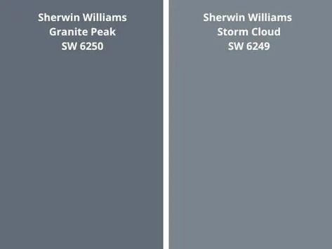 Sherwin Williams Granite Peak, Storm Cloud Sherwin Williams, Sherwin Williams Storm Cloud, Dark Blue Paint Color, Light Paint Colors, Blue Paint Color, Dark Blue Paint, Choosing Paint Colours, Choosing Paint