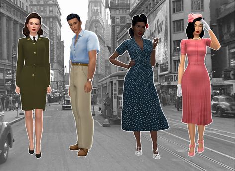 Floppy Hat Outfit, Sims 4 Decades Challenge, 1940s Looks, Kawaii Clothes Goth, Peggy Carter, Agent Carter, 1940s Fashion, Vintage Pants, Outfits With Hats