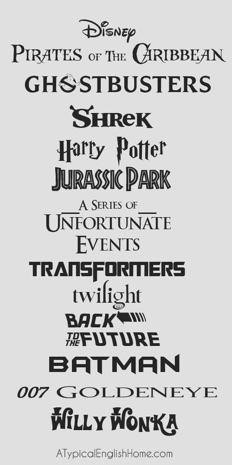 Free Movie Fonts ~    There are 13 fonts for you to download.    Download Link @:  http://www.atypicalenglishhome.com/2013/04/free-movie-fonts.html Movie Fonts, Police Font, Alfabet Font, Scrapbook Fonts, Inkscape Tutorials, Silhouette Fonts, English Home, Images Disney, Fancy Fonts