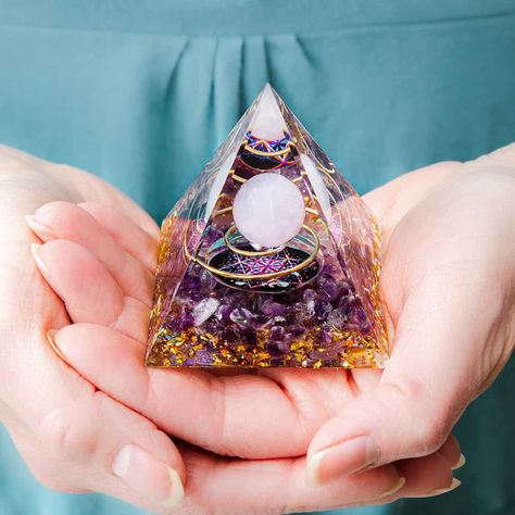 What's an orgonite pyramid, and do they really work? In this post, we'll explore what orgone is, how an orgone pyramid is made, and what it's used for. Zero Point Energy, Energy Balancing, Magical Thinking, Orgonite Pyramids, Orgone Energy, Polyester Resin, Crystal Resin, Spiritual Tools, Cosmic Energy