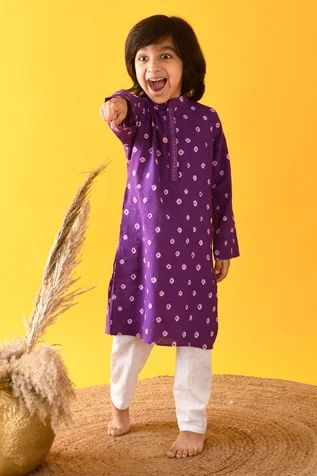 Shop for Kalp Purple Bandhani Kurta And Pant Set For Boys Online at Aza Fashions Kurta For Boys, Bandhani Kurta, Stylish Boy Clothes, Kids Kurta Pajama, Boys Kurta Design, Kids Kurta, Kids Blouse Designs, Boys Kurta, White Pajamas