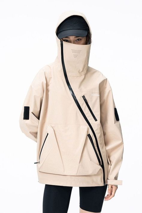 Windbreaker Design Ideas, Sports Fashion Design, Technical Jacket, Functional Clothing, Concept Clothing, Cyberpunk Fashion, Futuristic Fashion, Fashion Inspiration Design, Asymmetrical Design