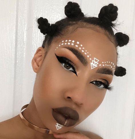 Coachella Make-up, African Face Paint, African Makeup, Coachella Makeup, Fantasy Make-up, Goddess Makeup, Rave Makeup, The Black Panther, Beauty Make-up