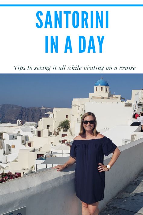 One Day In Santorini, Cruise To Greece And Italy, Santorini Cruise Port, Greek Isles Cruise Outfits, Greece Excursions, Cruise To Greece, Cruise Greece, Santorini Food, Greek Isles Cruise