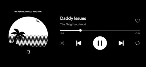 Dark Widgets Long, Spotify Header Aesthetic, Long Widget Icon, Music Widget Icon, Daddy Issue The Neighborhood Spotify, Widget Icon Long, Song Widget, Horizontal Widget, Music Header