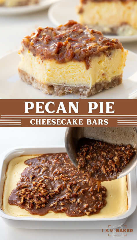 Pecan Pie Cheesecake Bars, Fancy Baking, Easy Impressive Dessert, Galletas Keto, Toppings Bar, Pecan Crust, Frozen Cheesecake, Pecan Cheesecake, Pecan Pie Cheesecake