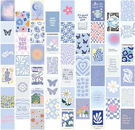 50 Blue Danish Pastel Collage Kit Wall Art (4” x 6”) - Aesthetic Posters for Trendy Photo Wall, College Dorm Room Decor, Danish Pastel Room Decor, Gifts for Women, Teen Room Decor, Bedroom Wall Art for Girls, Includes Flower Market Prints, Butterfly Wall Art, Y2K Posters, Auras, and more Blue Danish Pastel, Danish Pastel Collage, Room Decor Danish Pastel, Preppy Dorm Room Decor, Danish Pastel Room Decor, Pastel Collage, Preppy Wall Collage, Blue Room Decor, Pastel Wall Decor