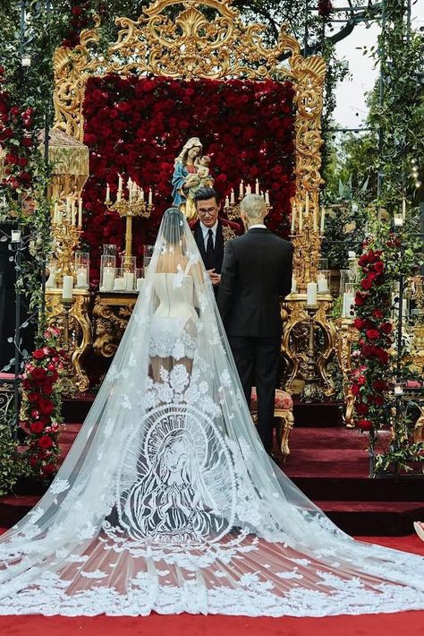 Tap to see more from Kourtney Kardashian's wedding in Italy. Kardashian Wedding, Travis Barker, Scott Disick, Dolce Gabbana Dress, Blink 182, Kris Jenner, Italian Wedding, Dolce E Gabbana, Italy Wedding