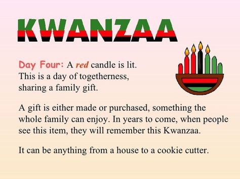 Day 4: Ujamaa - Purchase A Gift From A Small Business or Make A Homemade Gift For A Loved One Day 2 Kwanzaa, Kwanzaa Day 2 Kujichagulia, First Day Of Kwanzaa, Kujichagulia Kwanzaa, Kwanzaa Day 3, Kwanzaa Kujichagulia, Kwanzaa Day 2, African Customs, Vision Board Family