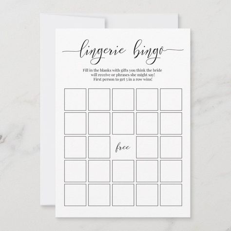 Bachelorette Party Lingerie Bingo Card Game Bridal Bachelorette Lingerie Party, Camping Bingo, Road Trip Bingo, Lingerie Bachelorette, Summer Bingo, Free Printable Bingo Cards, Bingo Games For Kids, Bingo Online, Free Bingo Cards