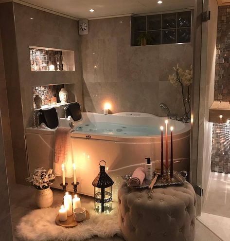 Late night bath Popular Bathroom Designs, Romantic Bath, Aesthetic Bath, Bath Aesthetic, Dream Bath, Dream House Rooms, Dream Bathrooms, Relaxing Bath, Dream Apartment