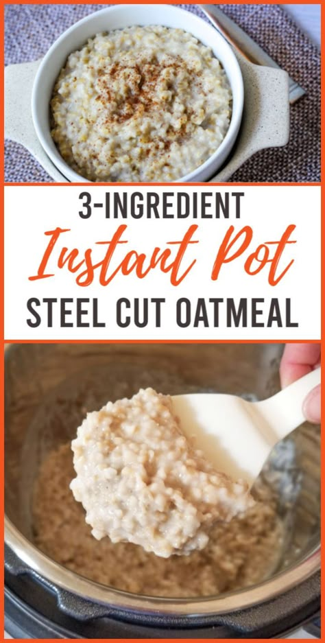 This is the best way to cook steel cut oatmeal in the Instant Pot! Make delicious and simple Instant Pot steel cut oatmeal in minutes, add any toppings of your choice, or have it plain. This recipe is dairy free, vegan, vegetarian, gluten free if used with certified gluten free oats. | #steelcutoatmeal #instantpot #breakfast #veganinstantpot #dairyfree #glutenfree #veganrecipes #vegan Instant Pot Oatmeal, Steel Cut Oatmeal Recipes, Steel Cut Oats Recipe, Vegetarian Gluten Free, Steel Cut Oatmeal, Instant Oatmeal, Steel Cut Oats, Instant Pot Dinner Recipes, Instapot Recipes