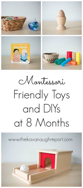 Montessori friendly toys and DIYs for 8-month-olds. These materials are perfect for Montessori babies at home. 8 Month Old Toys, Montessori Activities Baby, Perlengkapan Bayi Diy, Crafts By Month, Diy Montessori Toys, Month Ideas, Montessori Diy, Baby Montessori, Baby Toys Diy