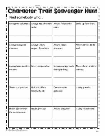 Character Trait Scavenger Hunt Character Development Activities, Conflict Resolution Worksheet, Character Traits Activities, Behavior Contract, Classroom Discipline, Collaborative Classroom, Effective Classroom Management, Character Counts, Behavior Interventions