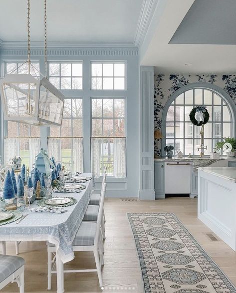 Flush Cabinet Doors, Gretchen Black, Blue And White Christmas, Christmas Week, Dream Kitchens Design, French Country Kitchen, Kitchen Window, Favorite Kitchen, Lounge Room