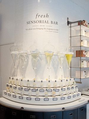 Fresh Renovates Their Union Square Flagship-Introduces Scent Bar Refill Station, Fresh Store, Perfume Storage, Spa Interior Design, Retail Store Interior Design, Scent Bars, Perfume Display, Luxury Perfumes, Retail Store Interior