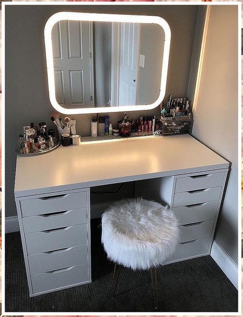 Bedroom Vanity - Get access to the fantastic brands and awesome products to meet your desire - Do It Now and Visit Today! Vanity Ideas Simple, Simple Vanity Ideas, Simple Makeup Vanity, Vanity Ideas Diy, Diy Makeup Vanity Ideas, Makeup Vanity In Closet, Small Makeup Vanity, Makeup Vanity Ideas, Makeup Room Decor Ideas