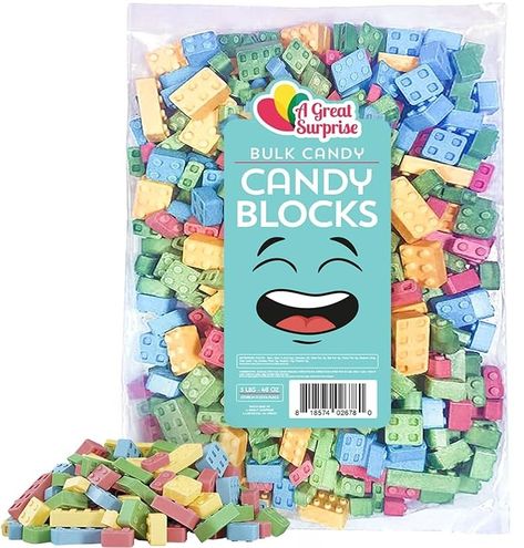 Pinata Candy, Lego Friends Party, Lego Candy, Lego Decorations, Hard Candy Lollipops, Lego Birthday Party, Lego Blocks, Lego Birthday, Lego Bricks