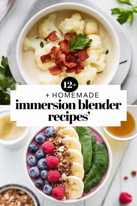 Unlock the magic of your immersion blender with these delicious homemade recipes. Perfect for soups smoothies sauces dips and desserts this collection will make cooking fun and easy. Whip up tasty meals in no time and impress your family with your culinary skills. Time to blend your way to success! Things To Make With Immersion Blender, Immersion Blender Sauces, Recipes That Use An Immersion Blender, Recipes With Immersion Blender, Recipes For Immersion Blender, Emerson Blender Recipes, Beast Blender Recipes, Emulsion Blender Recipes, Immersion Blender Recipes Soup