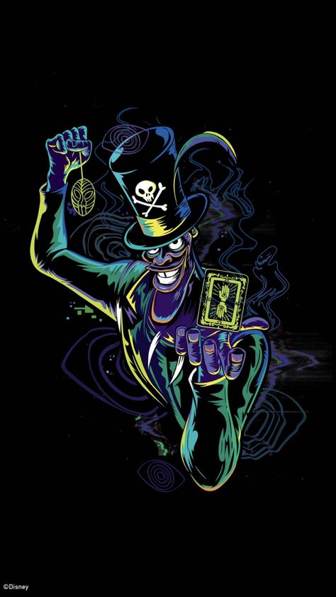 Dr Facilier Tattoo Ideas, Dr Facilier Aesthetic Wallpaper, Disney Villains Art Drawing, Dr Facilier Tattoo, Disney Villians Wallpaper, Disney Villain Wallpaper, Dark Disney Aesthetic, Disney Villains Tattoos, Dr Facilier Fanart