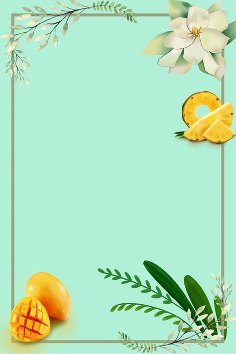 Summer Mango Theme Poster Background Illustration Mango Border Designs, Mango Background Aesthetic, Mango Background, Indian Novels, Shop Opening Invitation Card, Food Background Wallpapers, Dna Logo, Wallpaper Food, Thai Mango