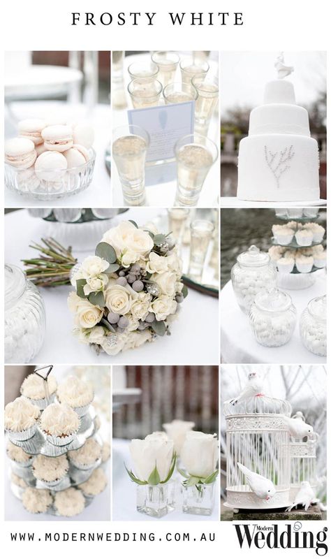 Frosty Wedding Theme, White Wedding Mood Board, Icy Wedding Theme, Winter Wonderland Wedding Colors Palette, Icy Blue Winter Wedding, Wedding Moodboard Inspiration, Snowy Wedding Color Palette, Vintage Wedding Flower Arrangements, Vintage Wedding Flowers Bouquet