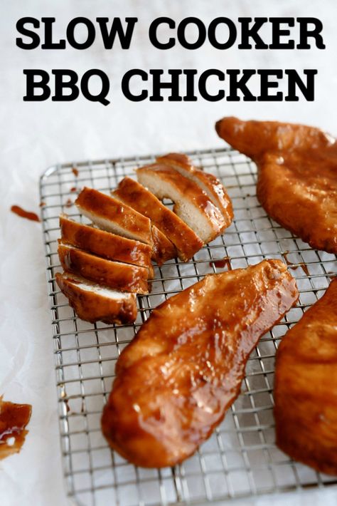 Bbq Chicken Crockpot Easy, Slow Cooker Bbq Chicken Breast, Crockpot Bbq Chicken Breast, Barbecue Chicken Breast Recipes, Sweet Bbq Chicken, Bbq Chicken Breast Recipe, Chicken Breast Slow Cooker, Bbq Chicken Recipe, Easy Bbq Chicken