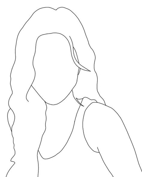 Hair Outline Drawing, Girl Outline Drawing, Super Easy Drawings, Girl Outlines, Pencil Sketches Easy, Friends Sketch, Disney Canvas Art, Line Art Images, Disney Canvas