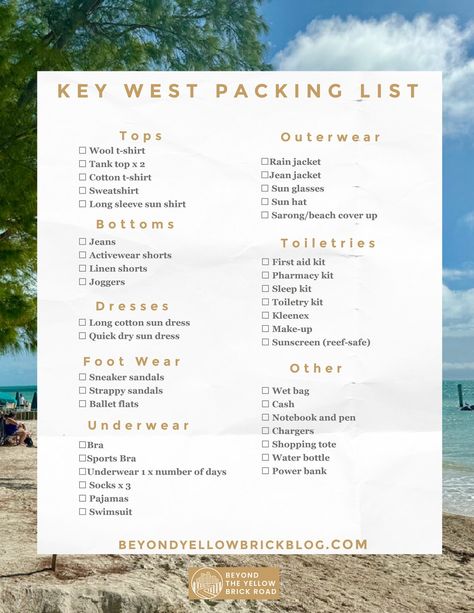 My Key West packing list has you covered with what to wear for a winter visit. My complete (& printable!) packing list make packing for Key West, Florida, a cinch. Key West Packing List, Key West Weekend, Key West Outfits, Beach Vacation Packing, Printable Packing List, Travel Key West, Travel Packing Checklist, Key West Vacations, Disney 2024