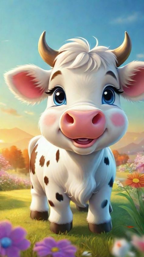 Baby Cow Wallpaper, Cow Wallpapers, Animated Cow, Cartoon Cows, Crow Spirit Animal, Bulls Wallpaper, Dolphin Images, Animated Pics, Cow Wallpaper