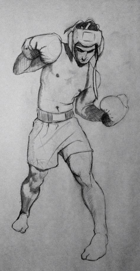 Boxer Drawing Athlete Drawing Art, Boxer Pose Reference, Boxing Art Draw, Boxing Drawing Reference, Boxer Reference, Mma Drawing, Boxer Drawing Men, Boxer Oc, Boxing Sketch