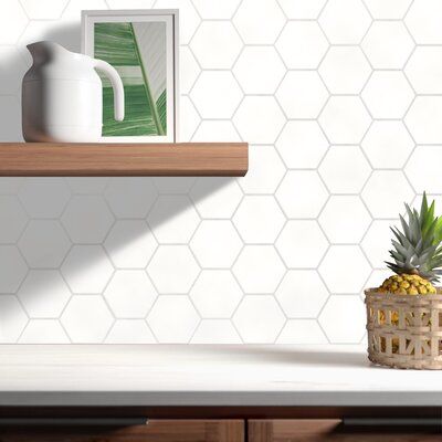 White Hexagon Backsplash Kitchen, Honeycomb Backsplash Kitchen, Hexagon Backsplash Kitchen, Hexagon Tile Backsplash Kitchen, Hexagon Tile Backsplash, Walls Color, Bronze Tiles, 3d Hexagon, Hexagon Backsplash