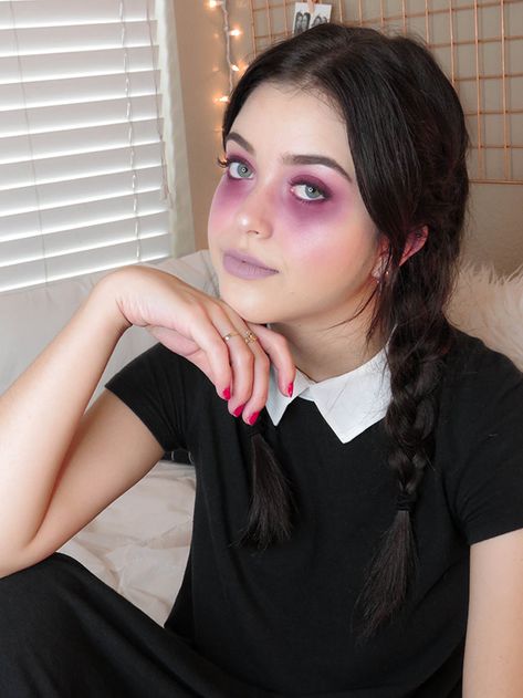 Wednesdays Costumes, Wednesday Addams Makeup Kids, Wednesday Addams Costume Kids, Wednesday Addams Costume Makeup, Lindsey Rem, Wednesday Makeup, Wednesday Addams Makeup, Wednesday Cosplay, Abh Palette