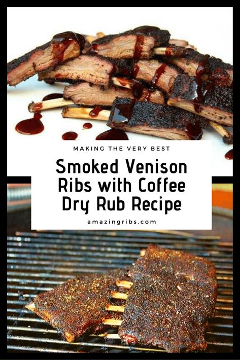 Elk Ribs Recipes, Venison Ribs Recipes, Venison Ribs, Coffee Dry Rub Recipe, Deer Ribs Recipe, Meat Lovers Recipes, Rib Rub Recipe, How To Cook Venison, Bbq Rub Recipe