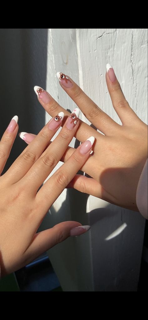 selfmade french manicure with cute lil teddies on it Nails With Teddy Bear, Teddy Bear Nails, Bears Nails, Nail Inspiration, French Manicure, French Nails, Nails Inspiration, Nail Ideas, Manicure