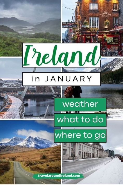 Wondering what it is like in Ireland in January? If you’ve been considering going to Ireland in January but have concerns, then read this article. From what the weather is like during January in Ireland, to where to go, what to do and what to pack, this answers all your burning questions about visiting Ireland in January. #travelaroundireland | Ireland in January | January in Ireland | winter in Ireland Ireland In January, Ireland Winter Travel, Ireland Travel January, Things To Do In Northern Ireland, Ireland In February, Sneem Ireland, Dublin In January, Ardmore Ireland, Winter In Ireland