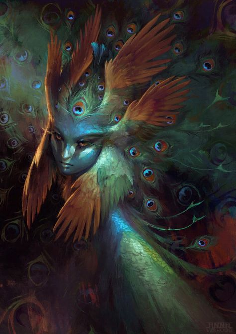 ArtStation - Seraphim Harpy Peacock Angel Wings, Seraphim Angel Fantasy Art, Male Harpy, Harpy Wings, Infernal Divine, Harpy Art, Winged Oc, Peacock Woman, Peacock Angel