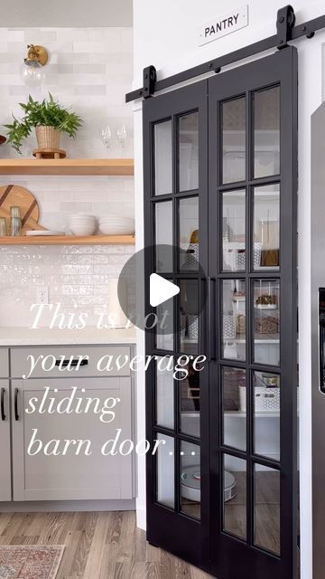 Bi Fold Barn Doors Kitchen, Pantry Bifold Doors, Bifold To French Doors Diy Pantry, Changing Bifold Pantry Doors, Pantry Bifold Door Ideas, Sliding Doors Interior Small Spaces, Bifold Pantry Doors, Pantry Door Ideas Farmhouse Style, Folding Kitxhen Pantry Doors