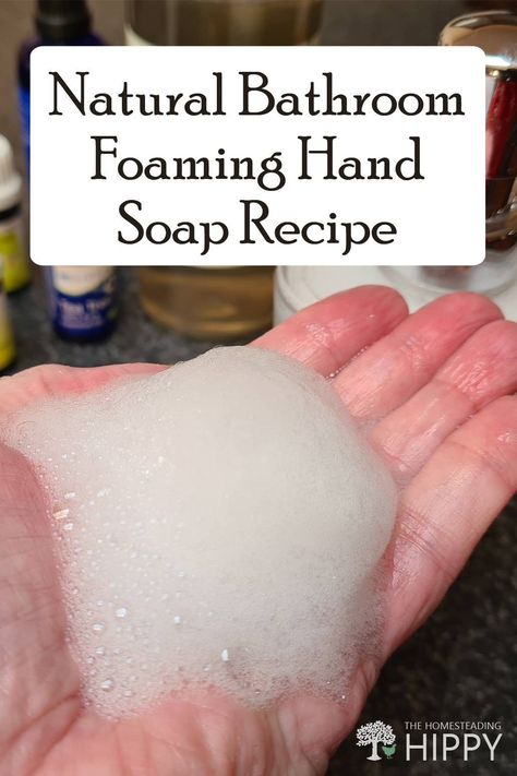 This foaming soap recipe uses basic ingredients and is free of additional chemicals found in store-bought soap. Here's how to make it. #soap #soapmaking #recipe Make Foaming Hand Soap, Homemade Foaming Soap, Homemade Foaming Hand Soap, Foaming Hand Soap Recipe, Hand Soap Recipe, Diy Foaming Hand Soap, Diy Soap Recipe, Handmade Soap Recipes, Business Lady