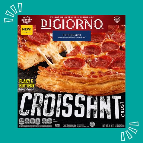 DiGiorno’s New Croissant Pizzas Prove That the Crust Is the Star of the Piebestproductscom Croissant Pizza, Pizza Croissant, Digiorno Pizza, Food Design Packaging, Beef Pizza, Meat Pizza, Cheese Crust, Diy Pizza, Valentines Cookies