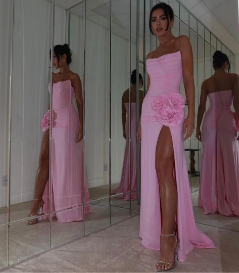 Elegant Wedding Dress Ballgown, Petite Prom Dress, Formal Party Dresses, Beautiful Evening Gowns, Robes D'occasion, Bridesmaids Dress Inspiration, Prom Dresses Long Pink, Flower 3d, Events Planning