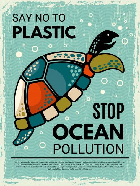 No Plastic Poster Creative, Environmental Art Posters, Save The Animals Poster, Save The Turtles Poster, Say No To Plastic Posters Creative, No Plastic Poster, Poster Design Nature, Environment Poster Design, Sea Poster Design