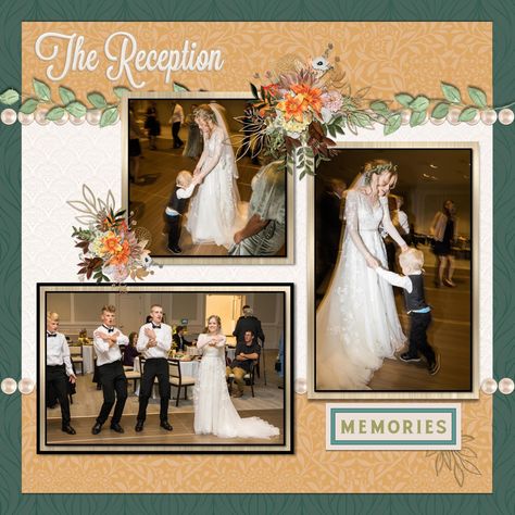 Fall Wedding Scrapbook Layouts, Wedding Cake Scrapbook Layouts, Wedding Album Design Layout Templates, Scrapbook Wedding Layouts, Wedding Album Scrapbooking, Wedding Scrapbook Pages, Wedding Scrapbooking Layouts, 12x12 Scrapbook Layouts, Fall Scrapbook