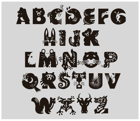 Animal alphabet code cracking – Mongabay Kids Animal Fonts Alphabet, Animal Lettering, Basic Typography, Animal Typography, Calligraphy For Kids, Animal Font, Animal Alphabet Letters, Alphabet Code, Canvas Art Decor