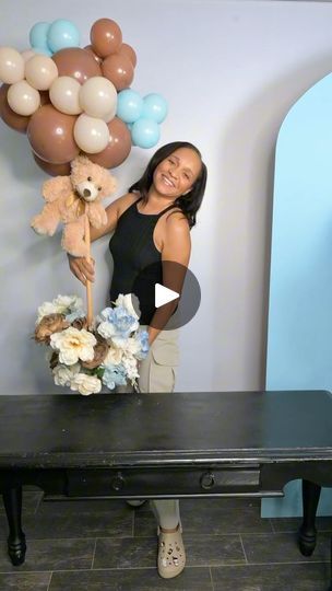 6.7K reactions · 1.9K shares | We can bearly wait baby shower centerpieces! | We can bearly wait baby shower centerpieces! #babyshower #teddybear #centerpiece #balloons #florals #explorepage #party #venue #reelsdaily #reelsoftheday | By The Sweet Space | Facebook We Can Bearly Wait Decor, We Can Barely Wait Centerpieces, Bearly Wait Baby Shower Centerpieces, We Can Bearly Wait Centerpiece, Can Bearly Wait Baby Shower Ideas, Bear Centerpiece Ideas, Bearly Wait Baby Shower Ideas, Teddy Bear Baby Shower Centerpiece, Teddy Bear Centerpieces