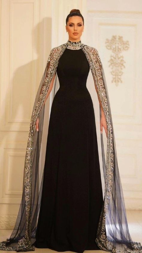 Cape Style Dresses Indian, Cape Gown Designs, Formal Cape, Black Rhinestone Dress, Blue Plus Size Dresses, Cocktail Dress Maternity, Plus Size Lace Dress, Plus Size Sequin Dresses, Plus Size Maternity Dresses