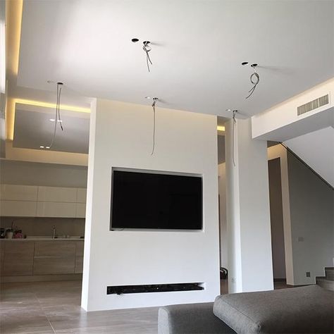 Tv Stand Room Divider, Bedroom Tv Wall, Living Room Divider, Shelving Design, Loft House, Living Room Design Decor, Home Design Living Room, Room Design Bedroom, Dream House Interior