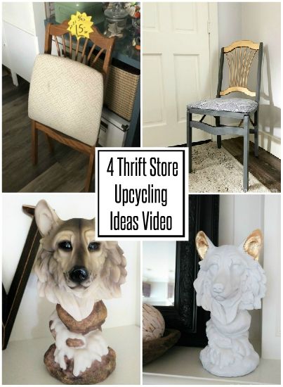 4 Thrift Store Upcycling Ideas - DIY Inspired Thrift Store Decor Before And After, Thrift Flip Ideas Decor, Thrift Store Flips Before After, Thrifted Painting Upcycle, Upcycle Crafts Household Items, Upcycle Ceramics, Thrift Flips Home Decor, Diy Thrift Flip Decor, Thrifted Home Decor Diy Ideas