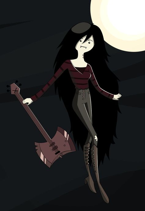 Awsome Marceline !!!!! Queen Wallpaper, Marceline The Vampire Queen, Vampire Queen, The Vampire, Guitar, Moon, Queen, Wallpapers, Hair